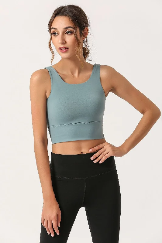 Criss Cross Straps Tank Tops Built-in Bra